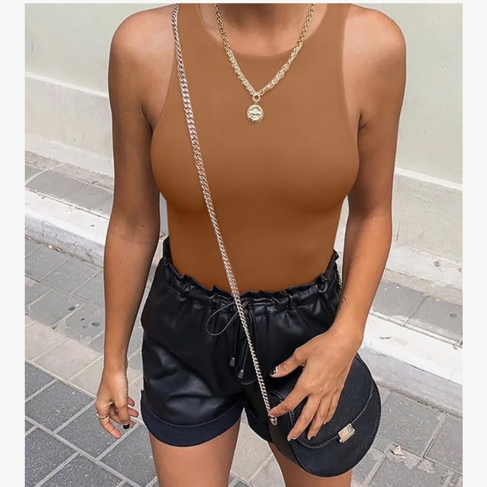 ReoRia brown Sleeveless Bodysuit